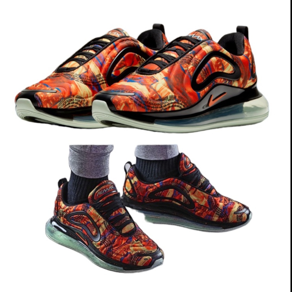 Nike Air Max 720 Multicolor Team Orange Black Mens Sneakers CU4730 900
